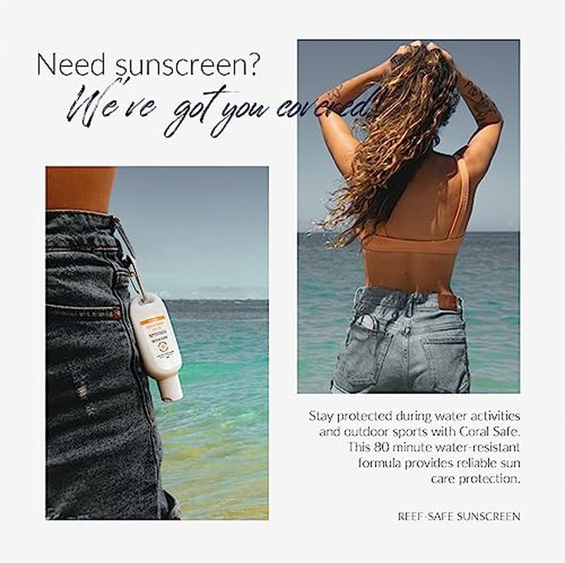 Reef Safe Sunscreen SPF 30 Mineral Travel Face Lotion, Hawaii & Mexico Approved, Biodegradable, Zinc, Oxybenzone & Octinoxate Free, Water Resistant, Made in USA with Natural Ingredients by Coral Safe