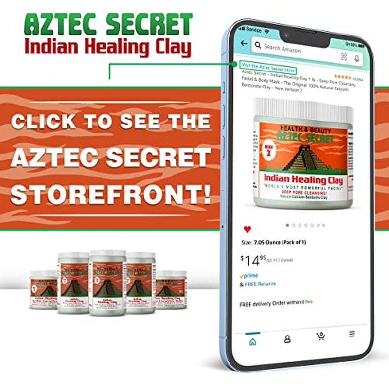 Aztec Secret Essential Indian Clay Mask Kit by Etana – 100% Natural Calcium Bentonite for Deep Pore Cleansing - Facial, Hair & Body Detox Set With Accessories