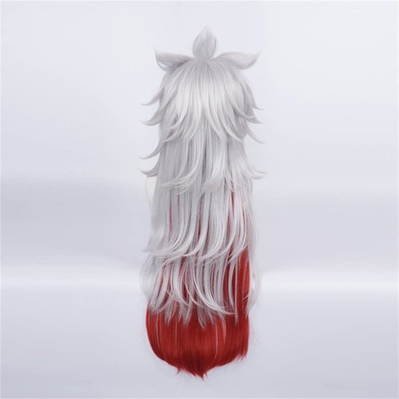 Mystylecos Game Genshin Impact Arataki Itto Silver mix Red Long Wavy Synthetic Wig