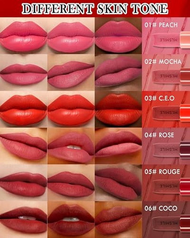 Matte Lipstick Rose Pink, Nude Matte Lipstick Long-Lasting Lip Makeup Waterproof Smudge Proof for Women,Silky Velvet Moisturizing Lip Stick High Impact Lip Color Lip Gloss Balm Gift for Girls-01