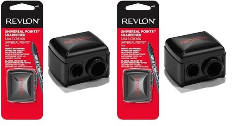 Revlon Makeup Sharpener for Eyeliner, Lip Liner, and More! Universal Sharpener for All Wooden & Plastic Pencil Sizes (Pack of 2)