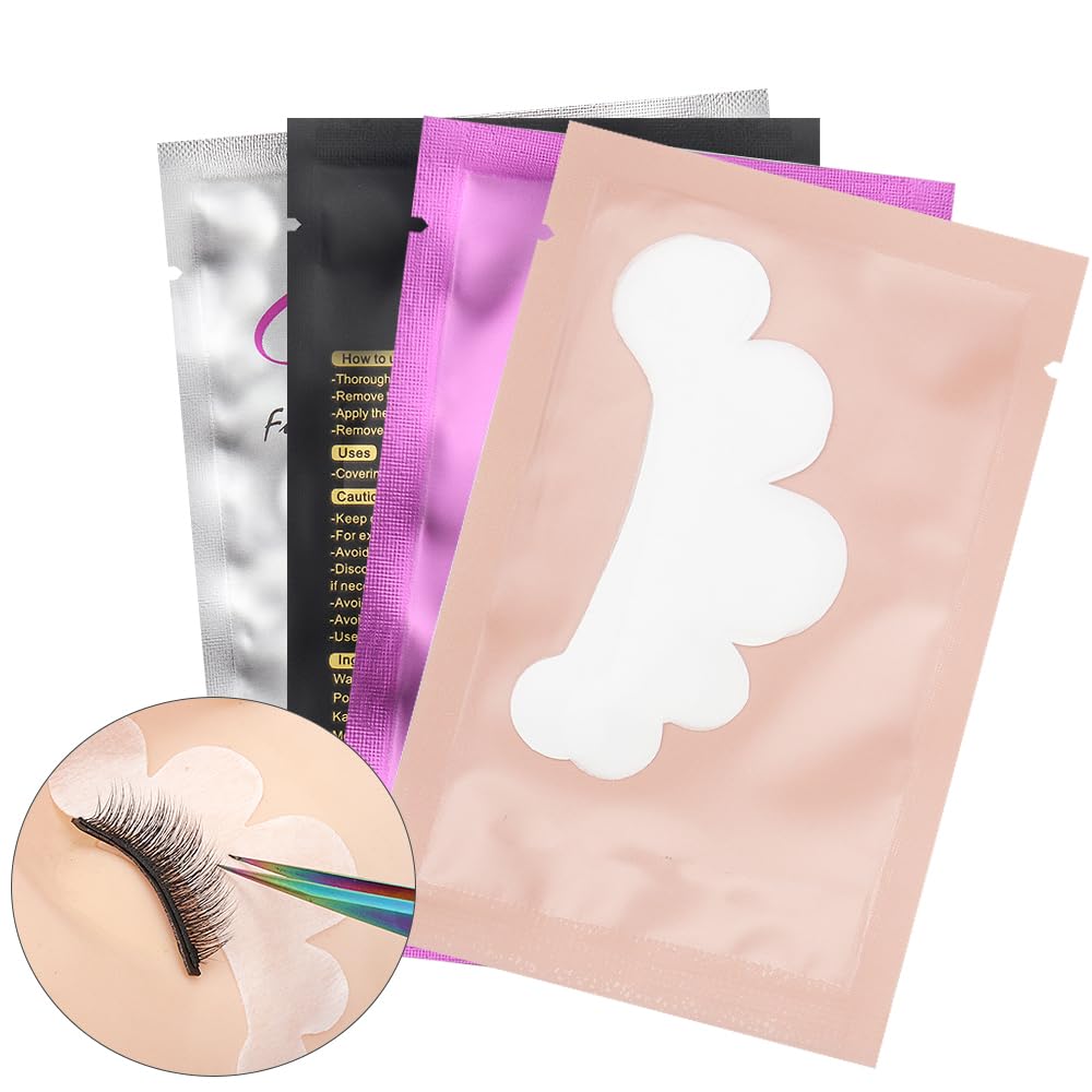 Mekupeu 100 Pairs Eye Under Gel Pads Eyelash Extensions Patches,Lash Extension Lint Free Under Hydrogel Eye Mask Pads Beauty Tools