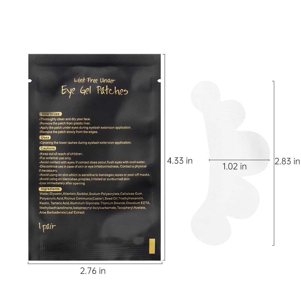 Mekupeu 100 Pairs Eye Under Gel Pads Eyelash Extensions Patches,Lash Extension Lint Free Under Hydrogel Eye Mask Pads Beauty Tools