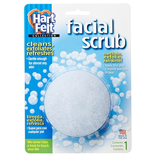 HartFelt Round Face Scrubber for Women | Reusable Facial Sponges for Daily Cleansing | Facial Exfoliating Pads for Removing Dead Skin, Dirt & Makeup | Use with Favorite Cream | Made in USA - 1 Count