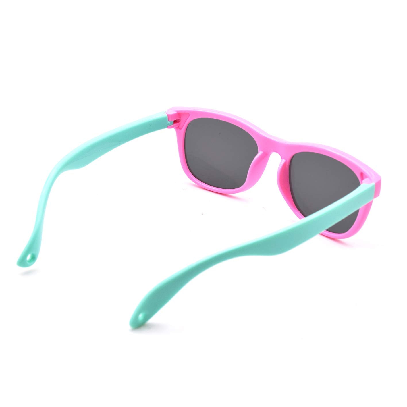 JUSLINK Flexible Polarized Baby Sunglasses for Toddler and Infant with Strap Age 1-6(Pink+Green)