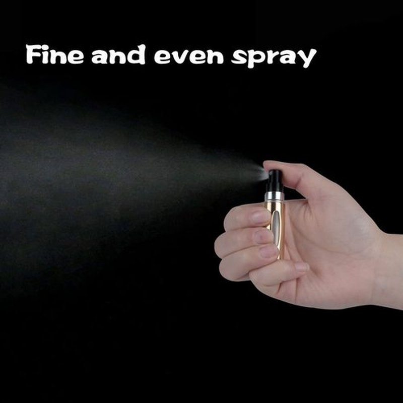 Fivexing 2Pcs Refillable Perfume Atomizer Bottles，Portable Mini Separate Perfume Bottle，Travel and Outings Spray Boxes Dispensers 5ml/0.2oz(Gold)