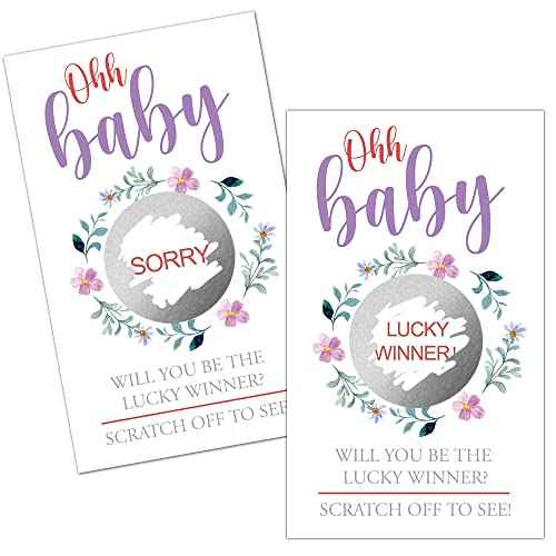 Haizct 50 Pack Blank Gift Certificate Scratch Off Cards for Small Business, Spa Beauty Makeup Hair Salon, Bridal Shower, Baby Shower, Country Wedding, Wedding Ideas (Purple Flowers)
