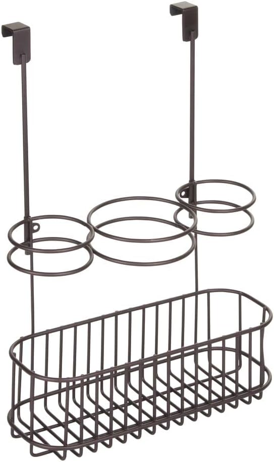 Hair Tool Organizer Basket - Over Cabinet Storage for Hair Dryers & Irons - Bronze