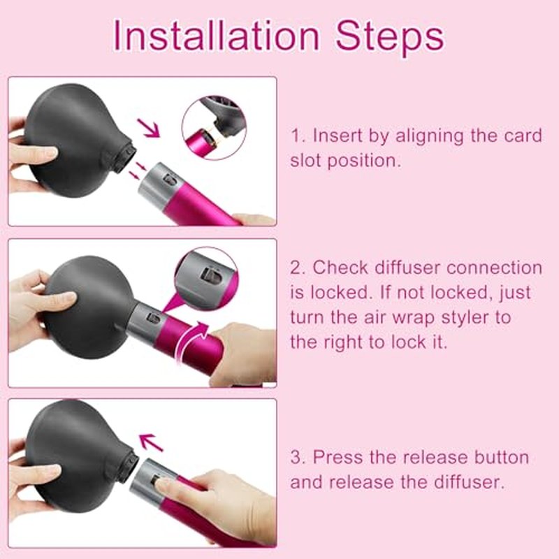 Upgraded Diffuser Attachment for Dyson Curling Iron HS05 HS03 HS01, Portable Hair Dryer Diffuser Nozzle Converting for Airwrap Styler To Hair Dryer