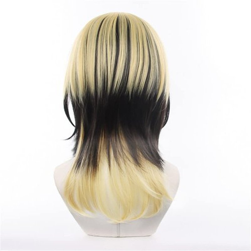 Mystylecos Ran Haitani Wig for The Way of Rebirth Yellow and Black Color Matching Cosplay Wig
