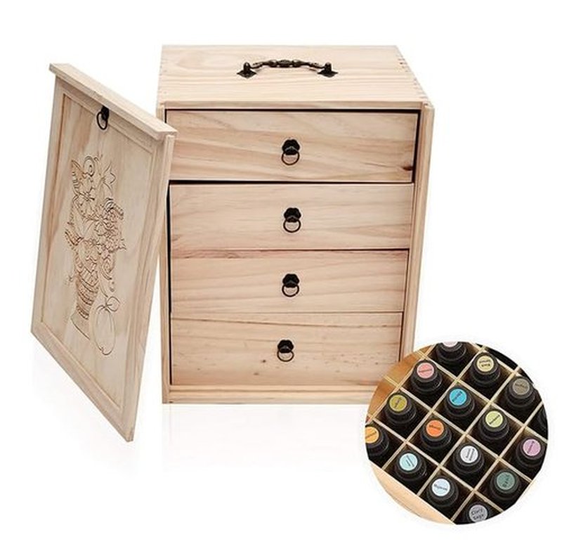 TORIBIO Essential Oils Box for 192 Bottles, Wooden Essential Oils Storage Organizer Holds 5 10 15 20 30 ml for Young Living & Doterra Bottles