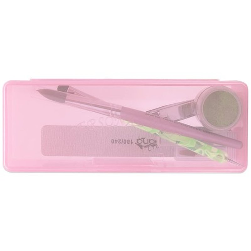 Beauticom Personal Box Storage Case for Professional Manicurist Nails Pedicure (Large Size) (4 Pieces, PINK)