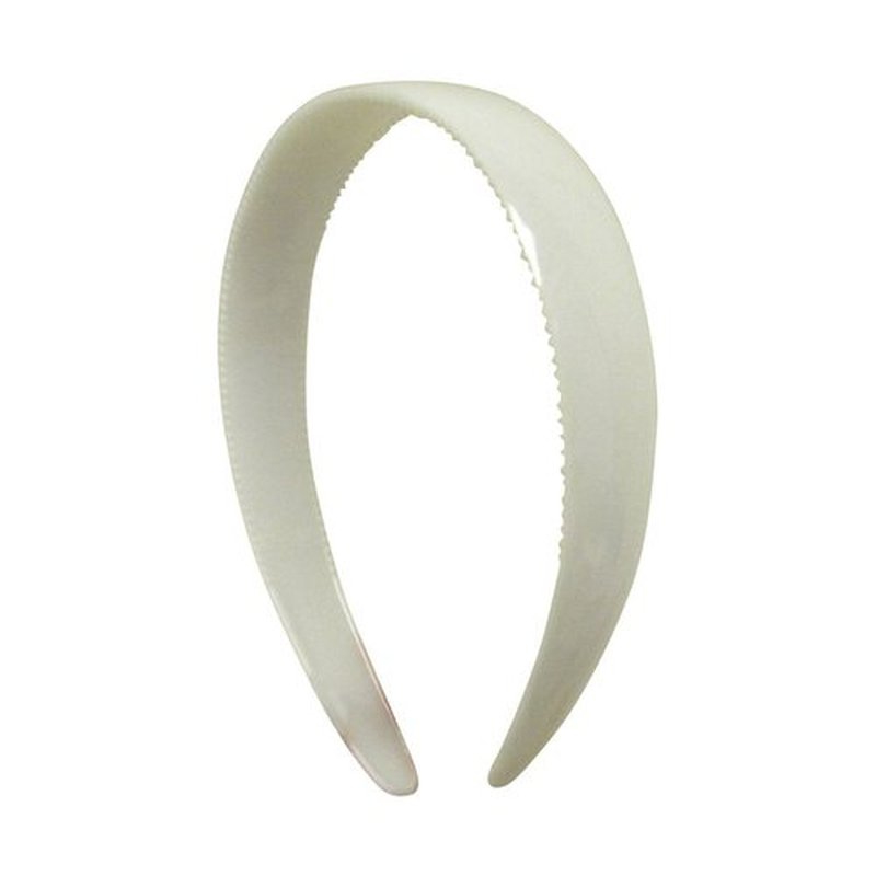 1 Inch Plastic Headbands (set of 12) - White Tortoise