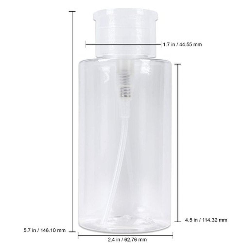 10oz Push Down Pump Dispenser Flip Top Cap Refillable Empty Bottle - Color: Clear - Lockable Travel Cosmetic Packaging Empty Bottle for Nail Polish Manicure
