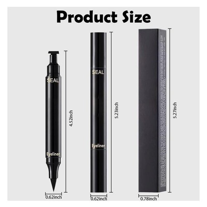 WanTuoluo 8 Pcs Double-Side Black Liquid Eyeliner Stamp Pens Set,Triangle Wing Eye Tail Cat Eye Stamp Makeup, Long Lasting Liquid Eye Liner,Waterproof & Smudgeproof Makeup (Black-2, 8Pack)