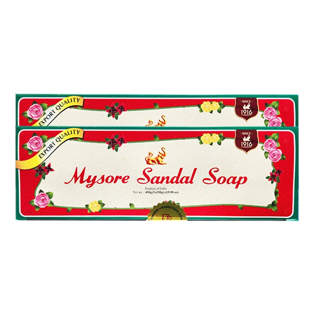 Mysore Sandalwood Soap 150gm - 6 ps (Pack of 2)