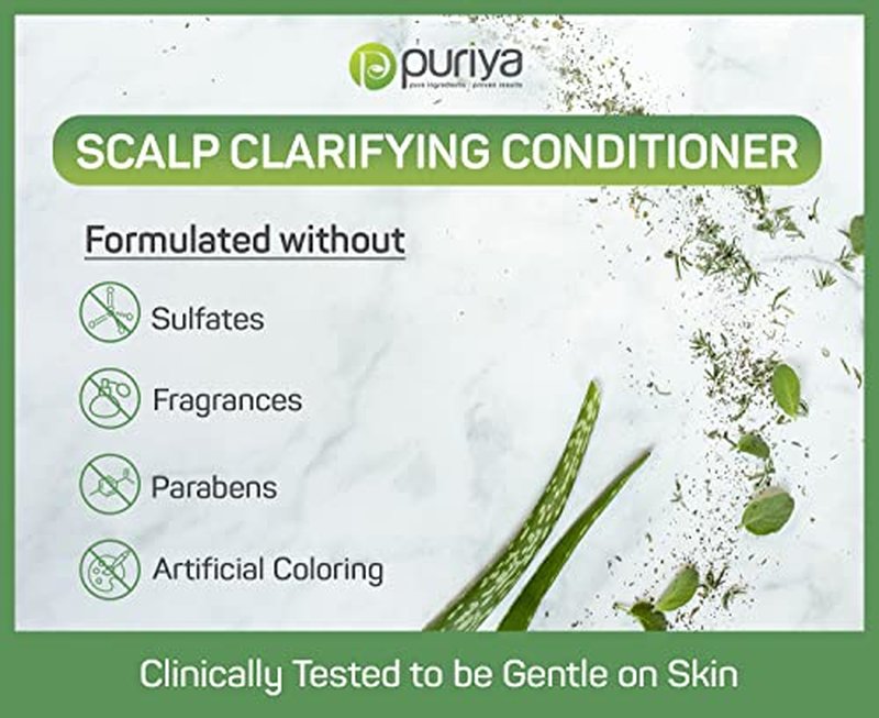 Puriya Sulfate Free Hair Conditioner with Tea Tree Oil, Moisturizing Treatment for Dry, Itchy, Flaky Scalp and Damaged Hair, For Men and Women, 16 Ounce