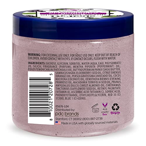Dr Teal's Shea Sugar Body Scrub, Black Elderberry with Essential Oils, 19 oz (Pack of 3) (Packaging May Vary)