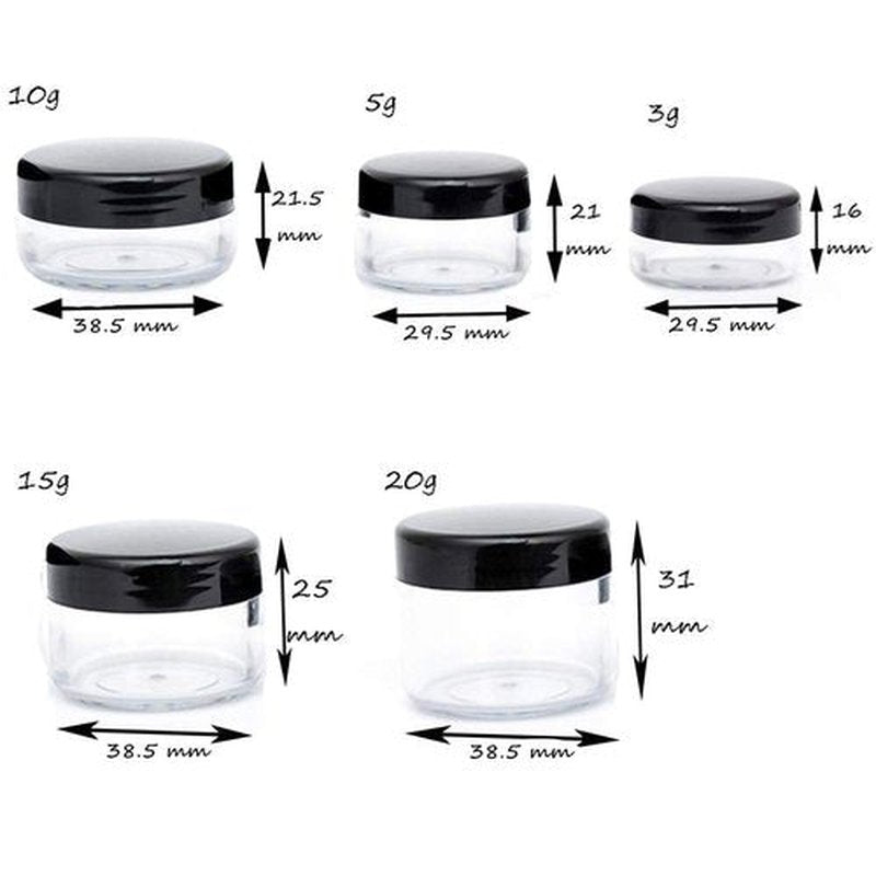 ZEJIA 5 Gram Sample Containers with Lids, 200PCS Mini Makeup Containers, Empty Plastic Travel Cosmetic Containers with Labels