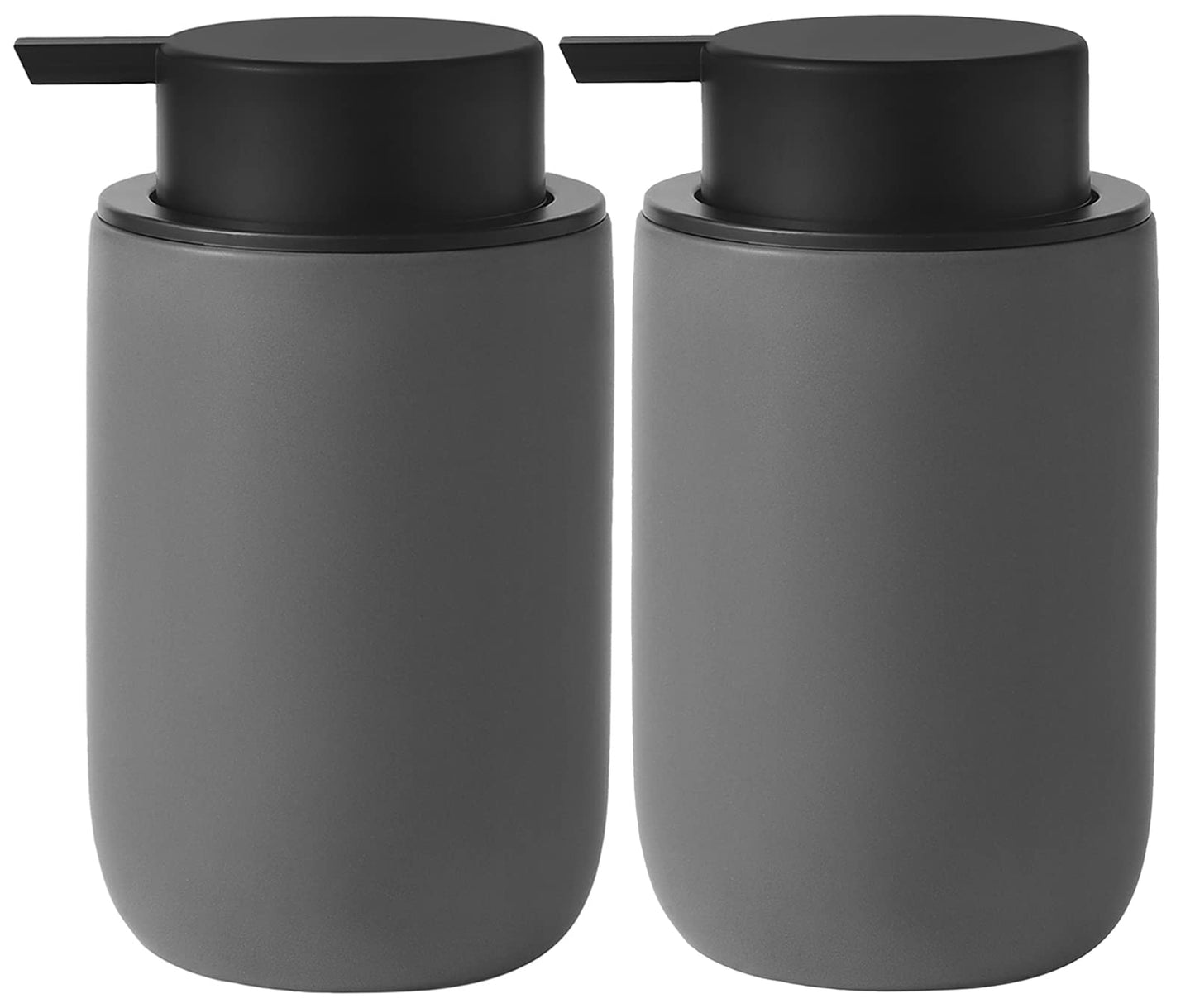 rejomiik Foaming Soap Dispenser Thick Ceramic Foam Hand Soap Dispenser for Bathroom or Kitchen Sink, Liquid Pump Bottles for Hand soap, Body Wash, Grey