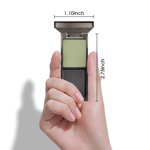 HHLTOH Two Color Matte Shimmer Eyeshadow, Green Black Double Pigment Eye Shadow Powder, Long-Lasting Waterproof Makeup Palette,Blendable, Easy-To-Apply and Compact for Travel，0.14 Oz 03#