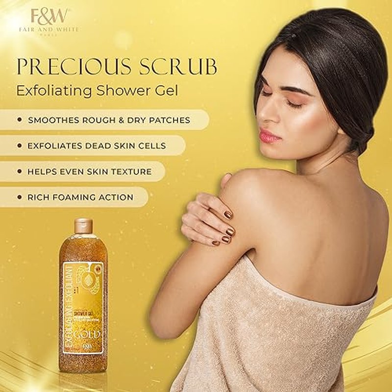 FAIR & WHITE Gold Precious Scrub Exfoliating Body Wash 31.8 fl. oz. / 940 ml