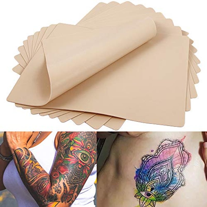Tattoo Practice Skins with Transfer Paper - Autdor 30Pcs Tattoo Fake Skin and Tracing Paper Kit Includes 20Pcs Tattoo Paper and 10Pcs Double Sided Tattoo Skin Practice for Tattoo Practice