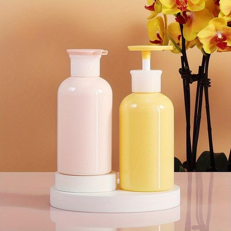 4 Pack Plastic Bottles with Pump Dispenser, Refillable Travel Containers, 300ml (Mix)