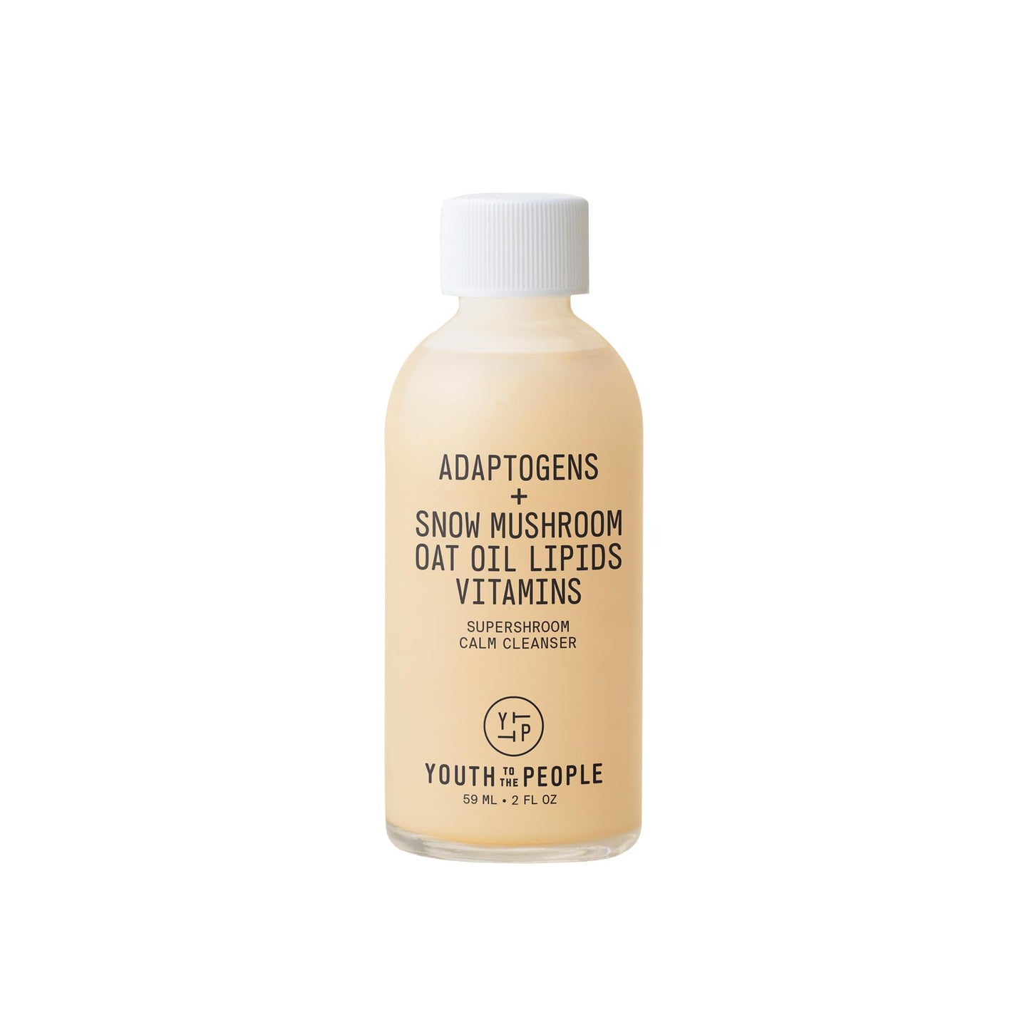 Youth To The People Supershroom Facial Cleanser Travel - Adaptogens + Snow Mushroom Oat Oil Lipids Vitamins Face Wash, Nourishing Makeup Remover for Dry + Sensitive Skin, Soothes Redness - 2 fl oz