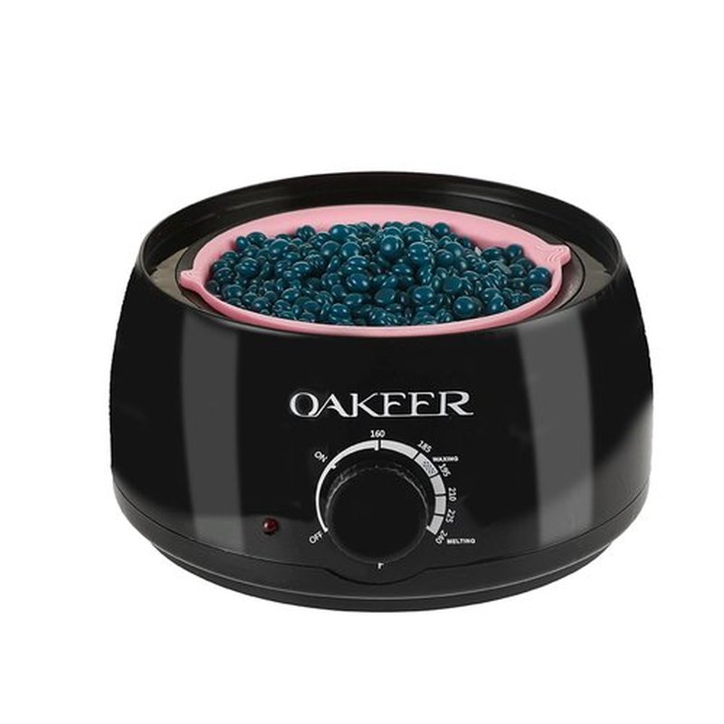 Oakeer Waxing Kit Women Men Wax Warmer Hair Removal at Home with 6 Bags Beans Body Waxing for Eyebrows Nose Cheeks Arms Bikinis Legs 62 Accessories