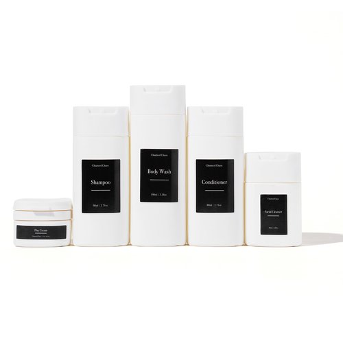 Travel Toiletries Bottles, Travel Shampoo and Conditioner Bottles, Travel Bottles Leak Proof, TSA Approved BPA Free Refillable Squeezable Travel Liquid Containers Set Minimalist Style (Cream)