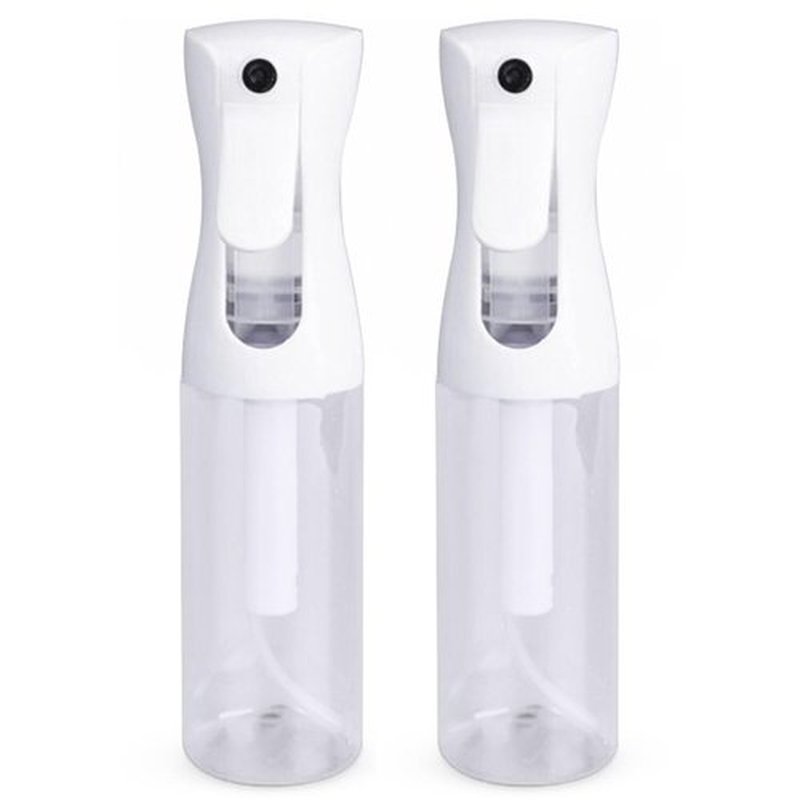 VIGOR PATH Continuous Spray Bottle with Ultra Fine Mist - Versatile Water Sprayer for Hair, Home Cleaning, Salons, Plants, Aromatherapy, and More - Empty Hair Spray Bottle (Clear - 10oz - 2pack)