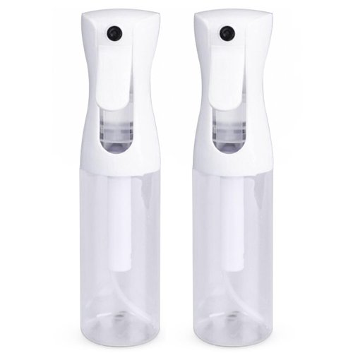 VIGOR PATH Continuous Spray Bottle with Ultra Fine Mist - Versatile Water Sprayer for Hair, Home Cleaning, Salons, Plants, Aromatherapy, and More - Empty Hair Spray Bottle (Clear - 10oz - 2pack)