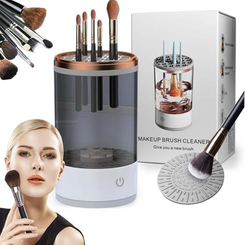Rinse Hero Brush Cleaner, 2025 New Rechargeable Cosmetic Brush Cleaner, Beauty Swirl Cosmetic Brush Cleaner for All Size Makeup Brush (Black,Charging)