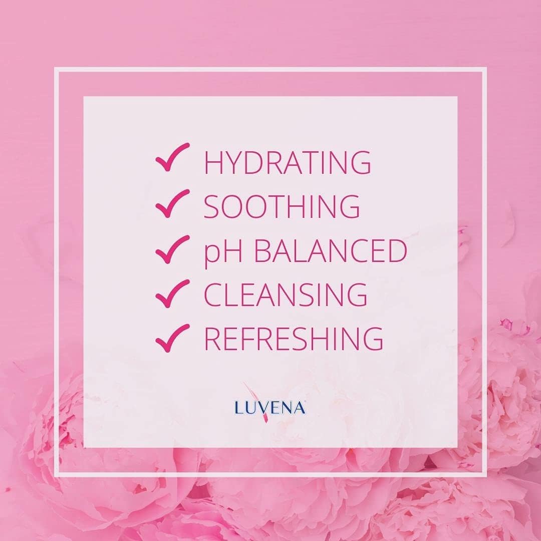 LUVENA Feminine Wash for Women - Intimate Wash - Gentle pH Balanced Cleanser - Vitamin E, Paraben Free - Moisturizing Feminine Care - Odor Resistance - Sweet Pea Scented 6.76 oz