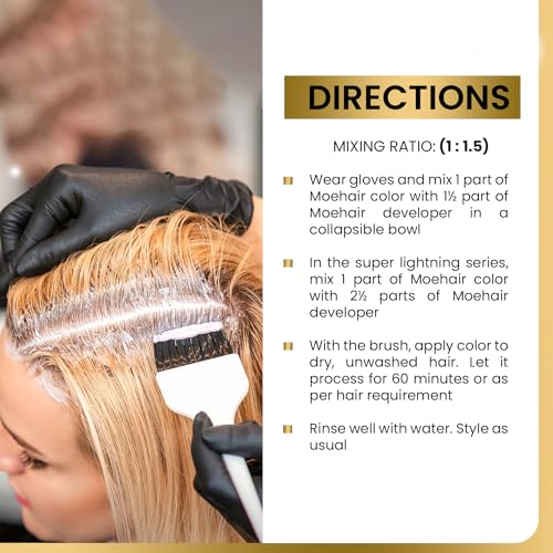 MOEHAIR Hair Coloring Kit | 5N Permanent Hair Color (Light Brown), 20 Volume Developer 6%, Coloring Brush, Gloves & Mixing Bowl | Keratin Infused Color | Gray Coverage | Adds Shines