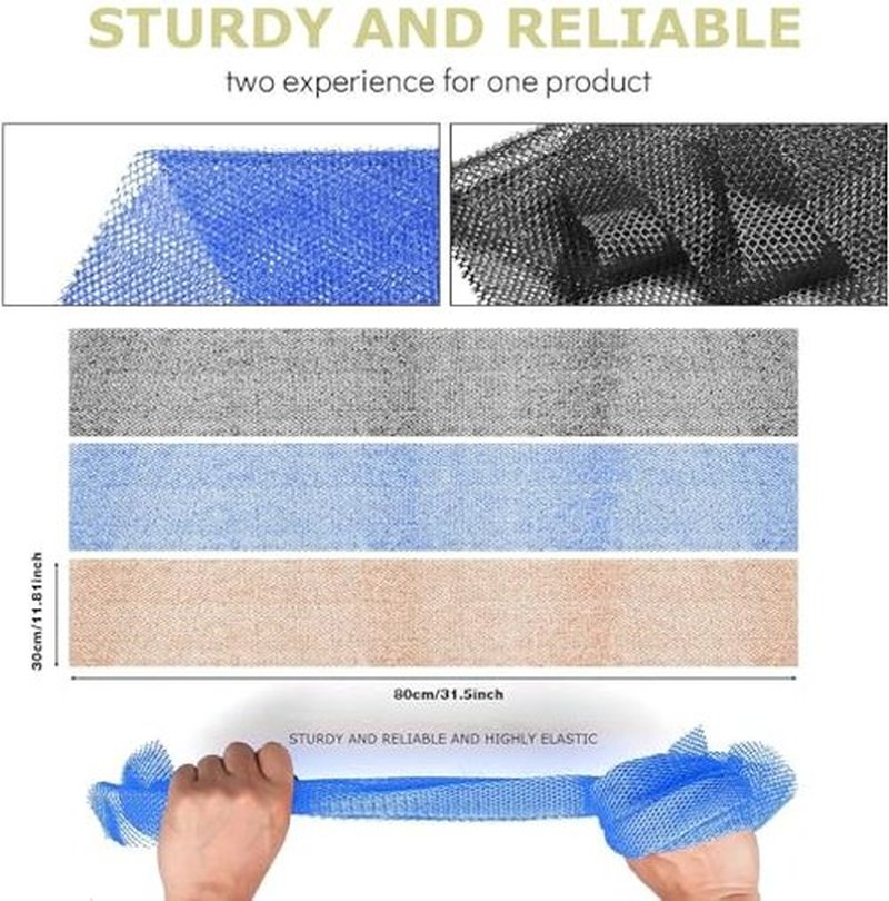 UJFQBH 6 Pieces African Bath Sponge African Net Long Net Bath Sponge Exfoliating Shower Body Scrubber Back Scrubber Skin Smoother,Great for Daily Use (Purple, Purple, Pink, Orange, Blue, Green)
