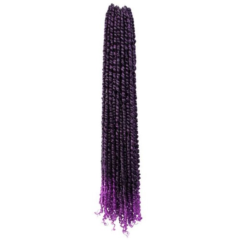 LOCSBYHAND 30 Inch Long Pre-looped/twisted Passion Twist Crochet Hair 4 Packs for Mixed-color Using (4 Packs, TPurple(Ombre Purple)