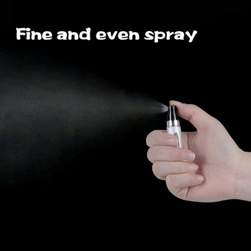 Fivexing 4Pcs Refillable Perfume Atomizer Bottles，Portable Mini Separate Perfume Bottle，Travel and Outings Spray Boxes Dispensers 5ml/0.2oz(silver)