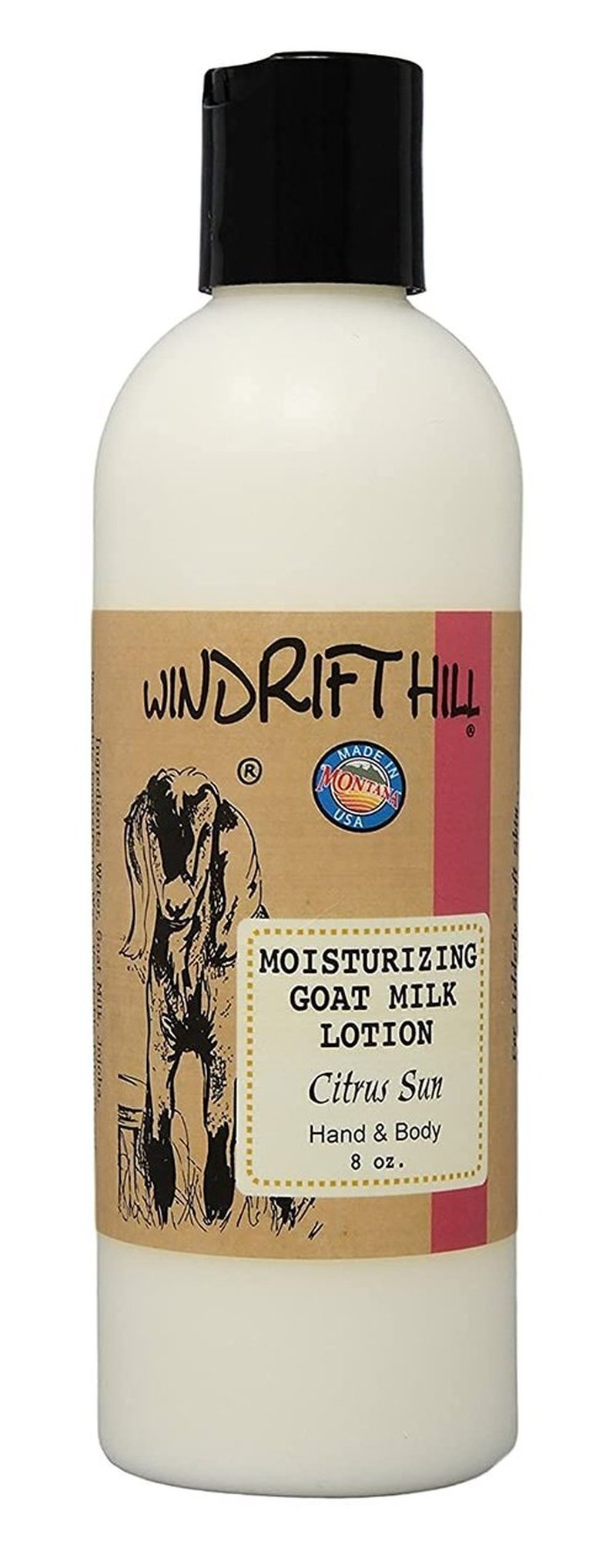 Windrift Hill Moisturizing Goat Milk Hand & Body Lotion 8 Ounce Bottle (Citrus Sun)