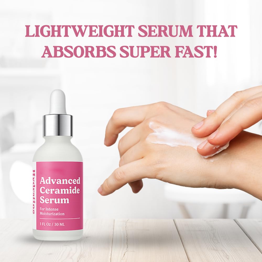 Terrafique Ceramide Serum for Face - Hydrating Face Serum for Women - Anti Aging - Ceramide Barrier Repair with Centella, Vitamin A C E - Anti Aging Serums for Dry Sensitive Skin - 1 Fl Oz - 1 Pack