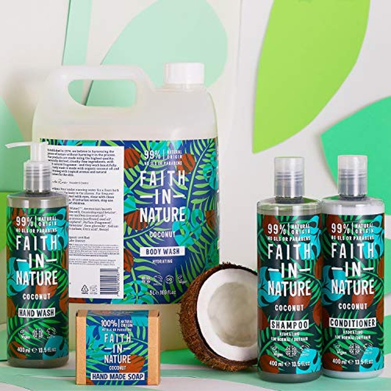 Faith in Nature Shower Gel Foam Bath Coconut 13 5 fl oz 400 ml