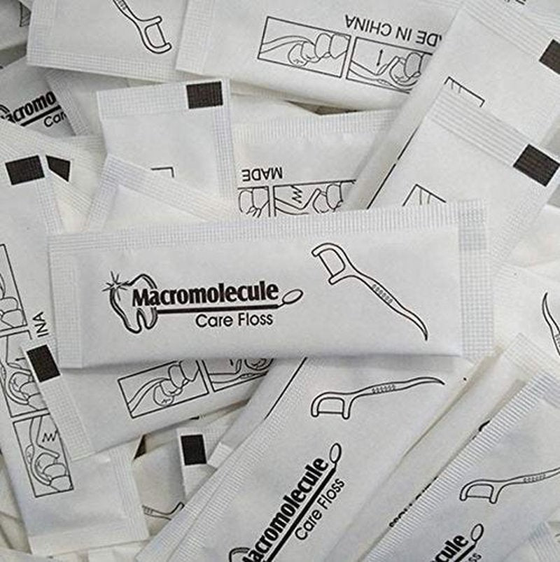 Ai-Fun Each Individually Wrapped Teeth Cleaning Macromolecule Care Floss Travel Hotel Restaurant Dental Floss (300)
