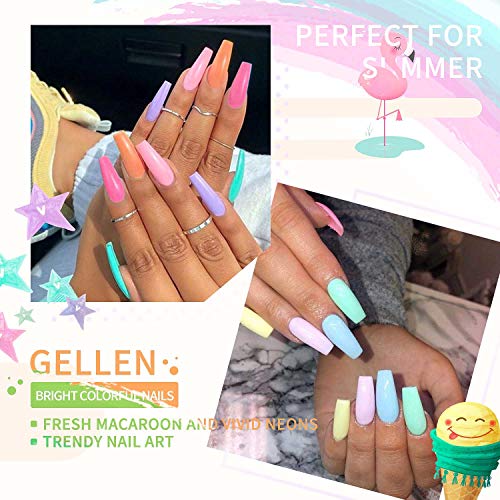 Gellen Gel Nail Polish, 16 Colors Gel Nail Polish Set, Need U V Cured Gel Nail Polish Set for Gift, Including Gellen Gel Base and Top Coat for Nails Prep