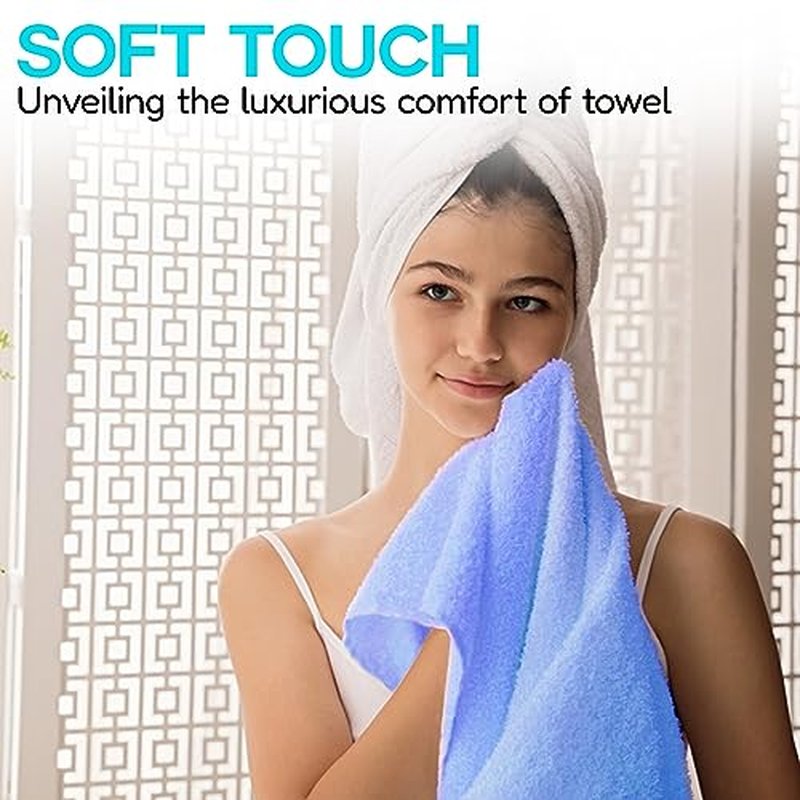 QUBA LINEN 6 Pack Premium Hand Towels Set, (16 x 28 inches) Cotton, Ultra Soft and Highly Absorbent Towels for Bathroom, Gym, Shower, Hotel, and Spa