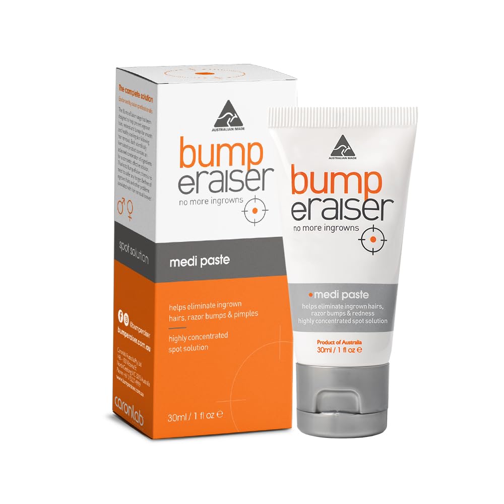 Bump eRaiser Medi Paste 1.0 fl oz — Tea Tree & Vitamin A Overnight Spot Care for Ingrown Hairs & Razor Bumps on Bikini Line, Legs, Beard & Underarms | Vegan | Made in Australia