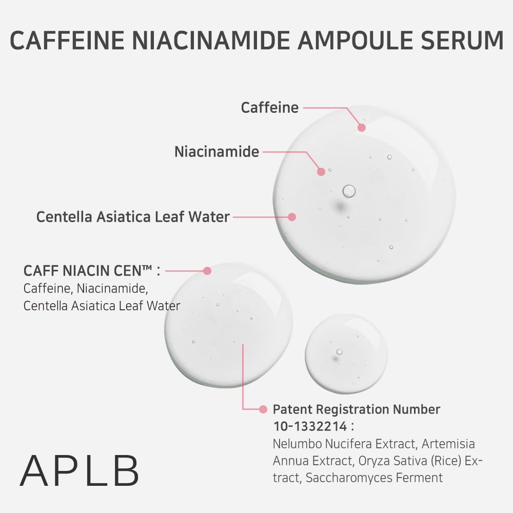 APLB Caffeine Niacinamide Ampoule Serum | CAFF NIACIN CEN™ 48.3% 1.35 FL.OZ/Korean Skincare, Pore care, Deep hydration & Soothing, Elasticity care