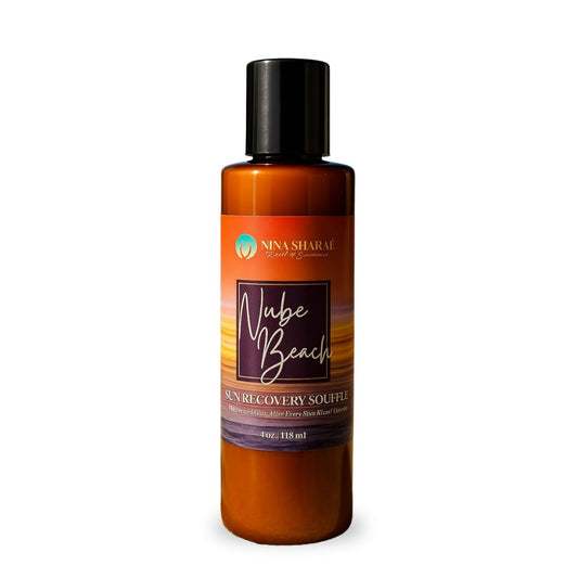 Nina Sharae Swimwear Nube Beach Sun Recovery Soufflé – After Sun Body Moisturizer with Aloe, Vitamin E & Coconut Oil – Soothing Hydration for Sun-Damaged Skin – Lightweight, Non-Greasy, 4 oz