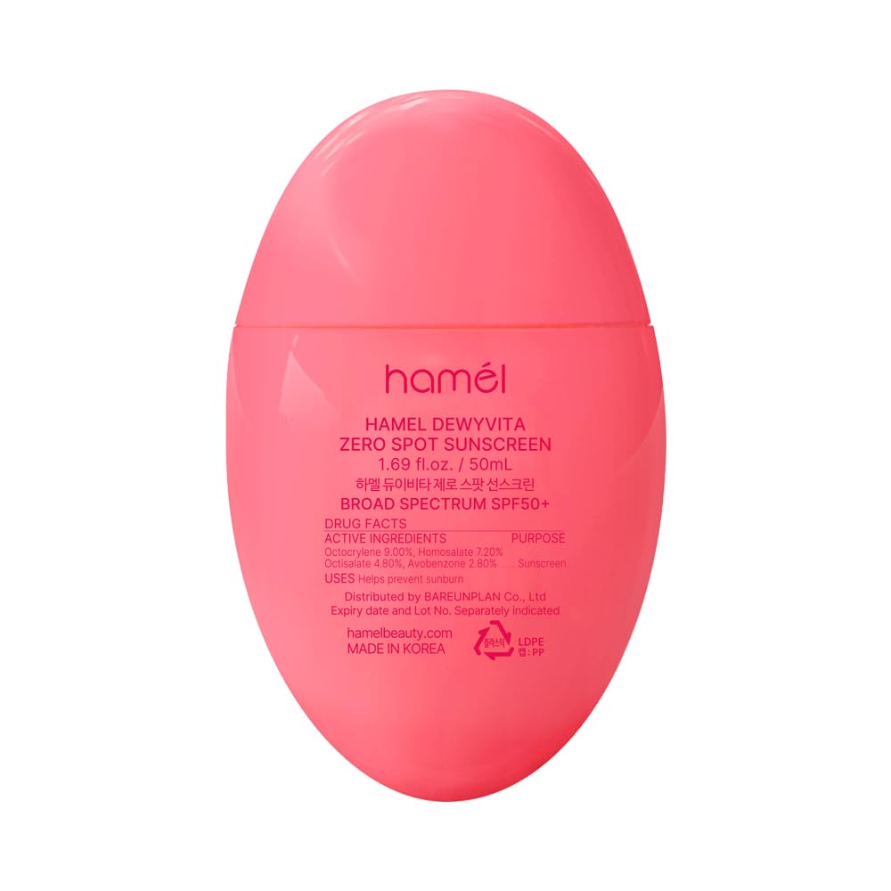 Hamel DewyVita Zero Spot Sunscreen SPF50+ PA++++, Vegan Sun Cream with Glutathione for Sensitive Skin , Korean Skincare, 1.69 fl oz