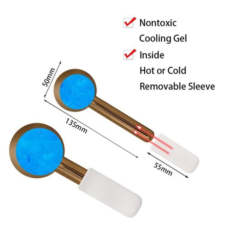 brakverla Facial Ice Globes and Roller, Cooling Massager for Face, Eyes and Neck, Cryotherapy Treatment for Puffiness, Dark Circles and Wrinkles (Silver)